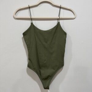 Intimately by Free People Olive Green Spaghetti Strap Bodysuit - XS/S
